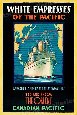 Canadian Pacific To The Orient 1930s Vintage Ocean Liner Travel Poster - 24x36 • $25.95