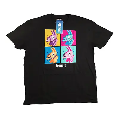 Fortnite T Shirt Mens 2XL Black Neon Grid Llama Official Licensed Epic Games • $10.15