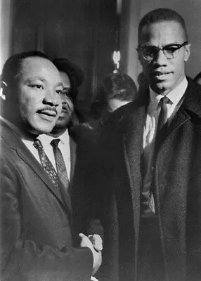 MALCOLM X MARTIN LUTHER KING POSTER Historic Handshake • $9.48