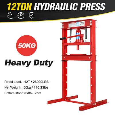 Heavy Duty Hydraulic Shop Press 12 Ton Press Plates H-Frame Benchtop Press Stand • $144.99