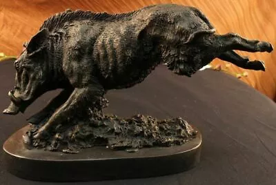Genuine Bronze Metal Art Statue Beautiful Boar Big Wild Pig Garden Figure Sale • $209.65