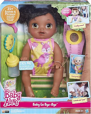 Baby Alive Baby Go Bye Bye Interactive Talking Crawling Doll 25 Sounds • $199