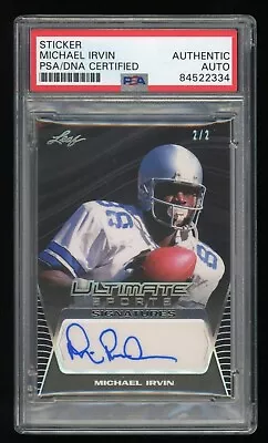 Michael Irvin PSA/DNA (#2/2) 2021 Leaf Ultimate Sports Auto Signed Silver HOF • $129.88