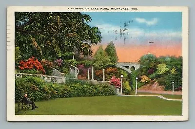 A Glimpse Of Lake Park Milwaukee Wisconsin Postcard • $5.80