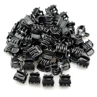£2.79 • Buy Hair Claw Clips Clamps Small 1.5CM Plastic Black Brown White Hair Clips Grips UK