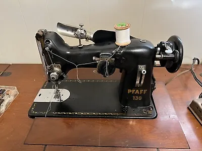 $100 • Buy Pfaff 130 Vintage Sewing Machine With Original Mahogany Cabinet