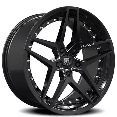 4ea 22  Staggered Lexani Wheels Spike Gloss Black Rims(S45) • $2059