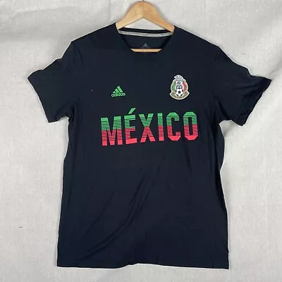 Adidas Mexico Team T Shirt Mens Size M Black Soccer Futbol Short Sleeve Adults • $7.99