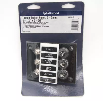 Attwood Marine Toggle Switch Panel 3-Gang Marine Electrical System 14234-3 • $24.99