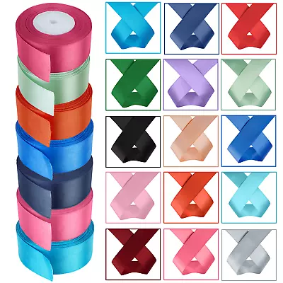 £2.49 • Buy 25 Metres DOUBLE SIDED Satin Ribbon 3mm 6mm 10mm 15mm 23mm 25mm Silk Ribbons