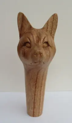   WOODEN CARVED  FOX HEAD  STICK Handle  For Walking Stickmaking  • £13.50