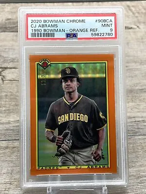 2020 Bowman Chrome CJ ABRAMS 1990 Orange Refractor 12/25 PSA 9 MINT SP Low Pop!! • $44.99