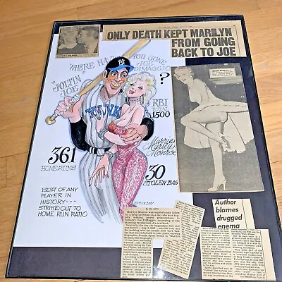 Original CARICATURE  MARILYN MONROE / DIMAGGIO By Curt Iverson Hallmark  Artist • $149