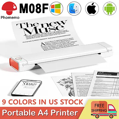 Portable Wireless A4 Bluetooth Thermal Printer For Travel Phomemo M08F LOT • $169.99