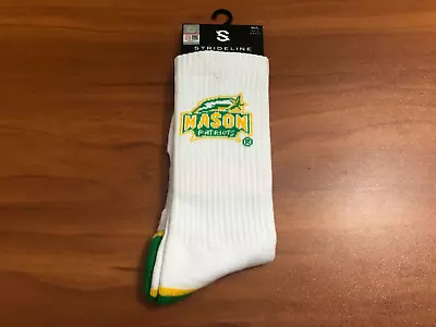 New George Mason University Patriots Socks Mens M / L 8 - 12 White Green • $9.99