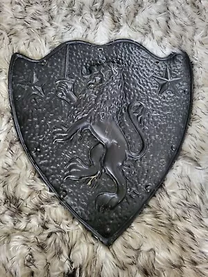 Vintage Metal Lion Star Armor Shield Medieval Wall Hanging • $30