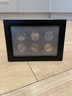 50p Display Frame  Case Rare Collectable Coins 6 Fifty Pence Collection Coin • £9.95