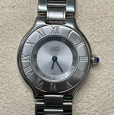 Must De CARTIER Ref. 1340 Stainless Steel Brand New Wristwatch - $8K APR W/ COA! • $2295