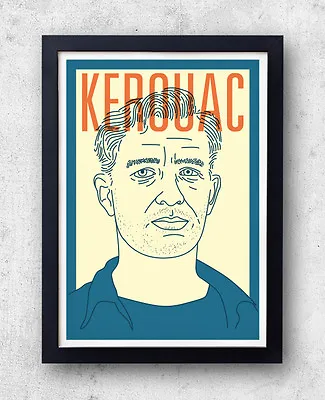 £20 • Buy Kerouac Print! Jack Kerouac Poster, On The Road, The Dharma Bums Big Sur, Beat G