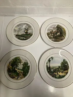 4x Vintage Barratts Staffordshire Pottery Plates 25cm Countryside Themes • £12.99