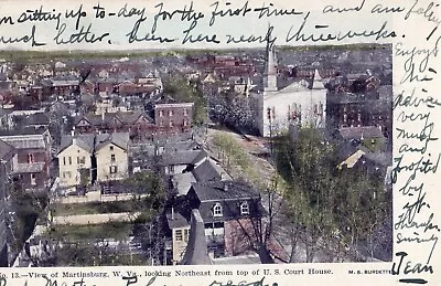 Aerial View Of Martinsburg From US Court House In Martinsburg WV 1906 • $3