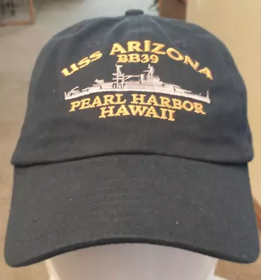 USS Arizona BB-39 Pearl Harbor Hawaii AdjustableHat Cap Black Vintage Embroidery • $4.99