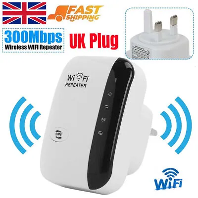 300Mbps WiFi Signal Extender Range Repeater Booster Internet Amplifier UK Plug • £13.99