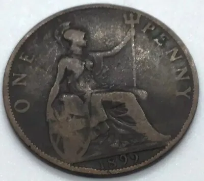1899 One Penny  1d Coin  Queen Victoria  Great Britain • £3.99