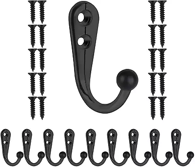 10 Pcs Garage Storage Utility Hooks Small Metal J Hangers Heavy Duty Wall Mount • $8.89