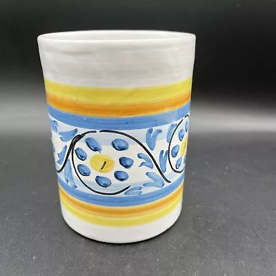 Vintage Italian Pottery Ranno Moria S.A. Hand Painted Floral Coffee Mug/Tea Cup • $9.99