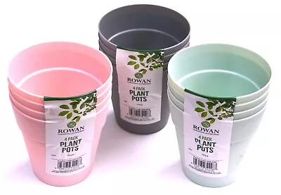 4x Pastel Colour Indoor / Outdoor Plant Pots Plastic Decorative Flowerpot 10cm • £5.99