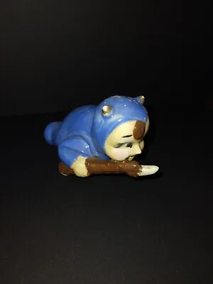 VTG Blue Devil Costume Baby Crawling Figurine 1950s Japan Pixie Kewpie Halloween • $48.99