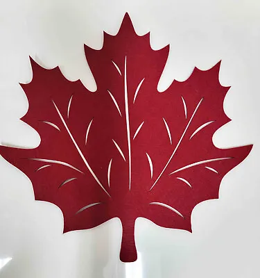 Thanksgiving Christmas Placemats Red Maple Leaf Table Pad Harvest Shaped Felt • $6.99