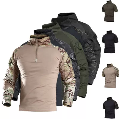 Mens Tactical T-Shirt Long Sleeve US Army Military Combat Shirts Hiking • $26.68