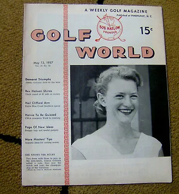 RARE Vintage May 1957 Issue GOLF WORLD Magazine PINEHURST NC Connie Gorsuch OLD • $25