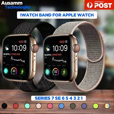$8.69 • Buy Sport Nylon Woven Loop Strap IWatch Band For Apple Watch Series 7 6 5 4 3 2 1 SE