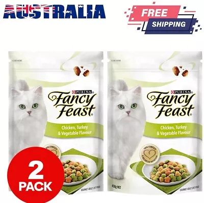 2 X Purina Fancy Feast Dry Cat Food Chicken Turkey And Vegetable 450g AU NEW • $15.75