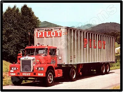 Diamond T Trucks New Metal Sign: Pilot Freight Tractor Trailer On Highway • $19.88