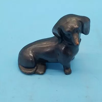 Vintage Japan Metal Miniature Dachshund Hot Dog Figurine 2.1  X 1.1  X 2  Tall • $9.95