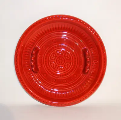 $45.50 • Buy Vintage California Pottery USA B668 Vivid Red Orange 11” Round Ceramic Ashtray