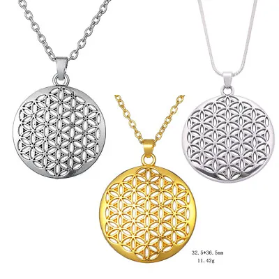 $4.29 • Buy Vintage Talisman Flower Of Life Sacred Geometry Pendant Necklace