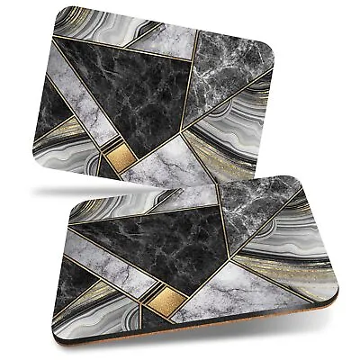 £14.99 • Buy 2x MDF Cork Placemat 29x21.5cm Marble Granite Agate Effect Collage #21844