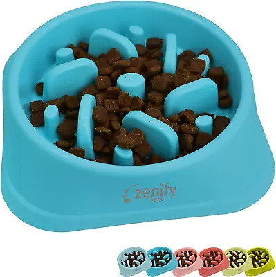 Zenify Dog Bowl Slow Feeder - Large 500Ml Healthy Eating Pet Interactive Feeder • $27.86
