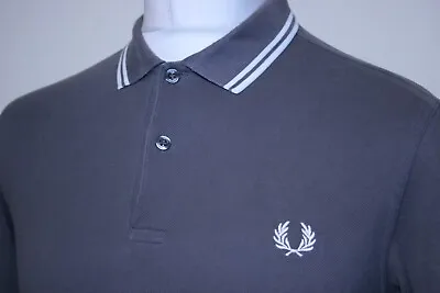 £2.20 • Buy Fred Perry Twin Tipped M3600 Polo Shirt - M - Gunmetal - Mod 80s Casuals Top