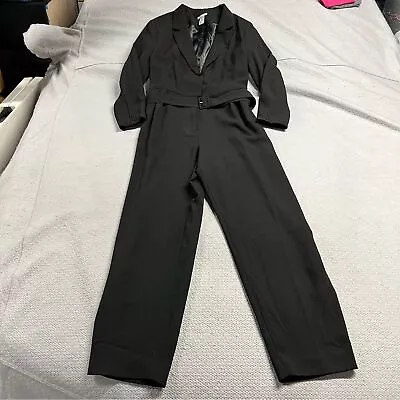 H&M Black Long Sleeve Blazer Straight Leg Jumpsuit Size 14 NWOT • $50