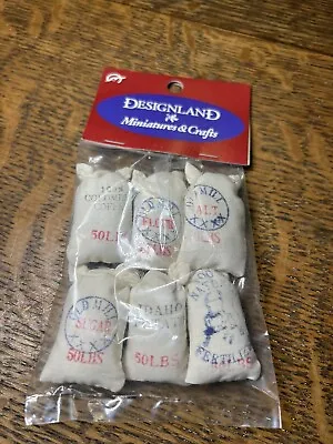 6PC Dollhouse Miniature Flour Salt Bags Potato Sugar Cooking Kitchen Cake Shop • $4