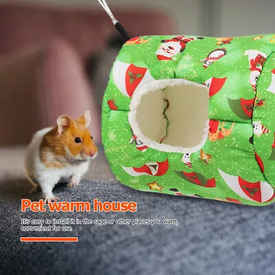  3 Pcs Pet Small Animal Hideout Hamster Christmas Nest Hanging • £17.45