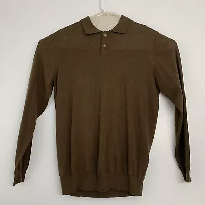 Cabelas Outfitters Mens Large Merino Wool Blend Sweater Brown Hunting Outdoors • $22.87