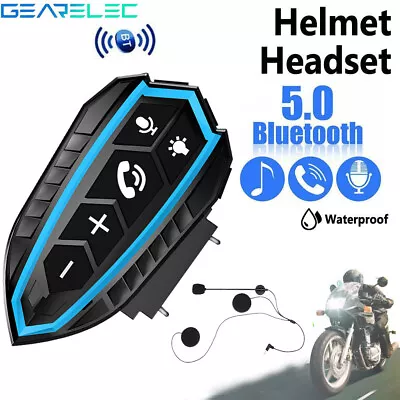 Wireless BT5.0 Motorcycle Helmet Headset Speaker Headphone Hands-Free Waterproof • $18.99