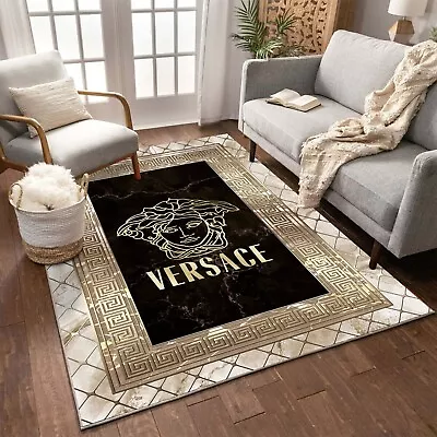 Cream Versace Luxury Rug Greek Framed Living Room Carpet Bedroom Rug Vintage • $199.99